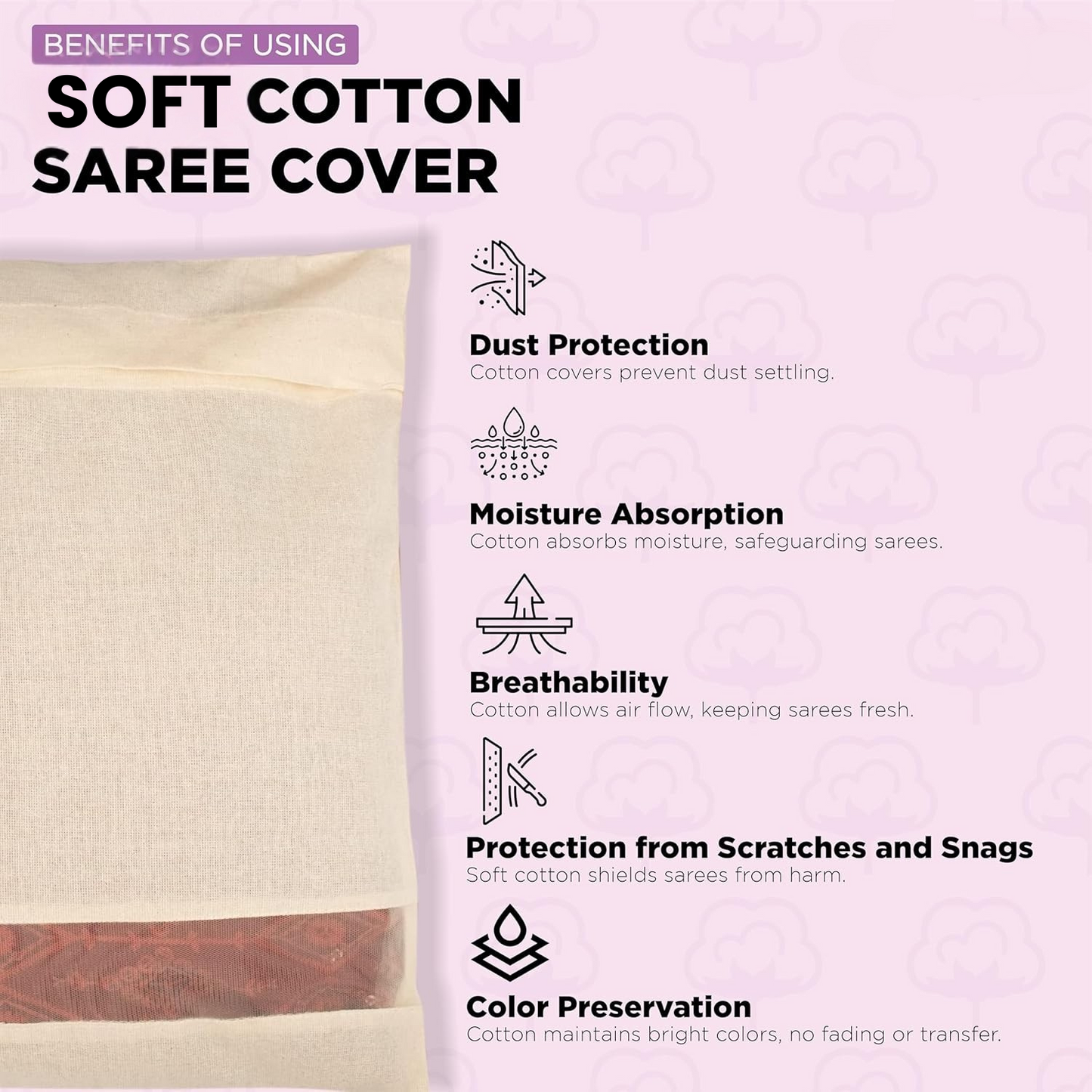 Premium Cotton Saree Covers (Pack of 6)